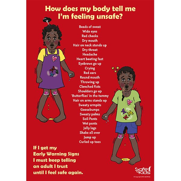 Safe4Kids Early Warning Signs Poster Aboriginal Children